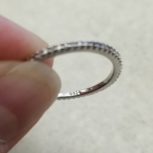 Sterling Eternity Pave Band - Picture 6 of 8
